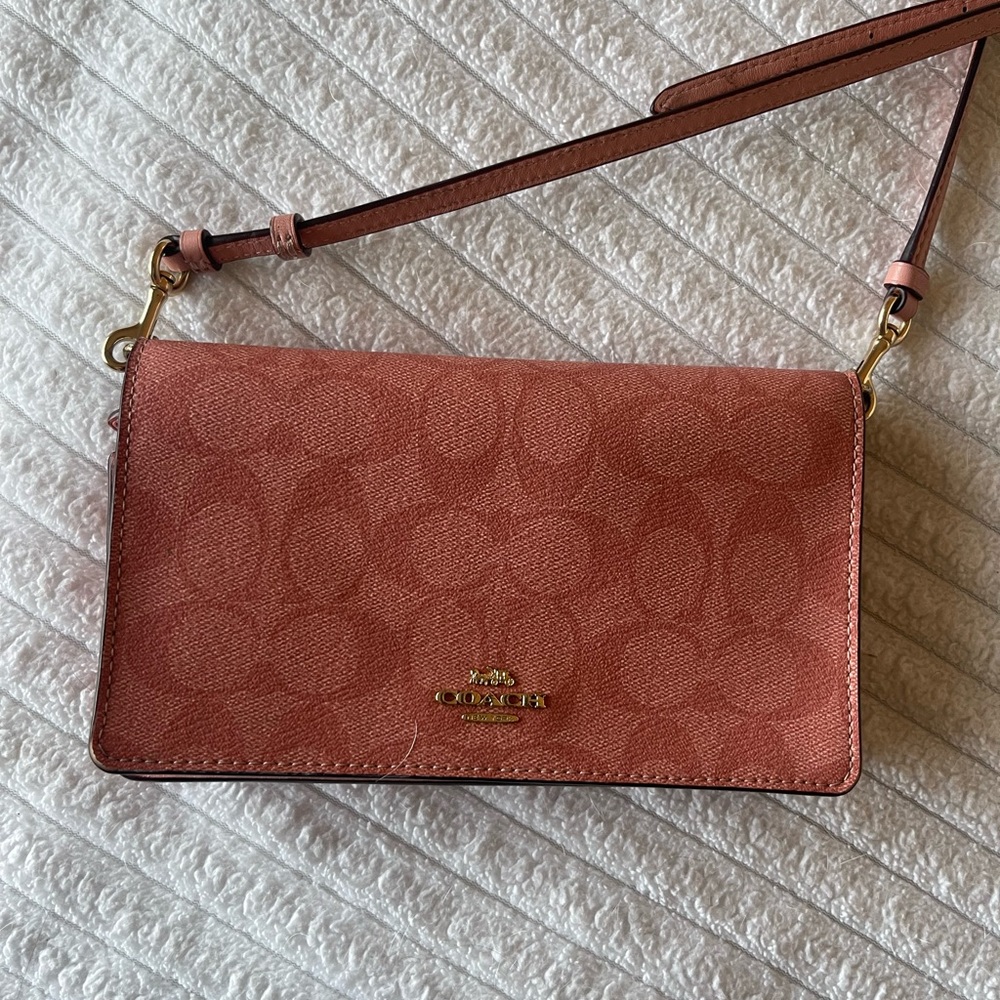 COACH Pink Crossbody Purse, Gold Hardware